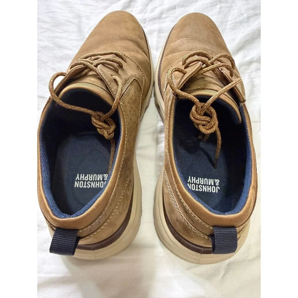 Johnston & Murphy Mens XC4 Prentiss Plain Toe Tan Nubuck Shoes 11M 59-35601